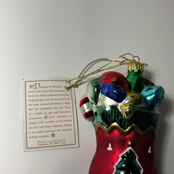 Fitz And Floyd Ornament Christmas Stocking Angel Wings Tree Candy Cane Ornaments - Picture 4 of 11